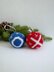 Red X Blue O Christmas ball ornament