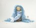 Blue Mermaid doll knitted flat