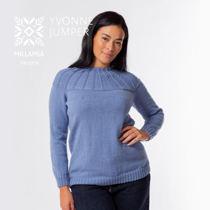 Yvonne Jumper - Knitting Pattern for Women in MillaMia Naturally Soft Merino by MillaMia