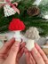 Mushroom no sew crochet pattern Christmas ornament Amigurumi keyring crochet Car mirror hanger Bag charm keychain