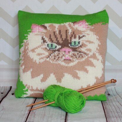 Persian Cat Cameo Cushion Cover