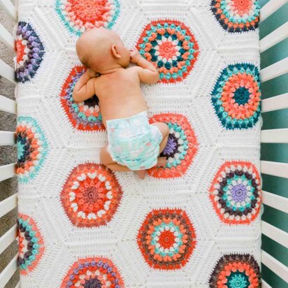 Grandmother's Flower Garden Crochet Quilt