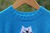 P019 White Cat Motif Jumper