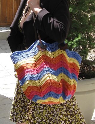 Chevron Crochet Tote Bag