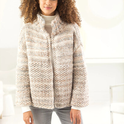 Easy Cozy Cardi in Lion Brand Wool Ease Thick&Quick - L60252 - Downloadable PDF - knitting pattern