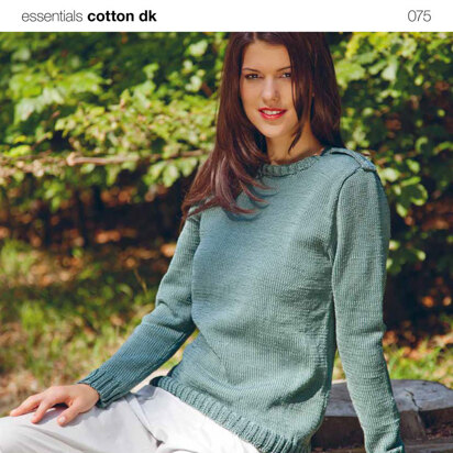 Long and Short Sleeved Sweater in Rico Essentials Cotton DK - 075