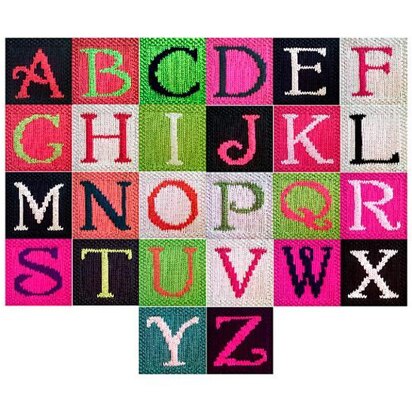 Complete A-Z Capitals set of blanket squares