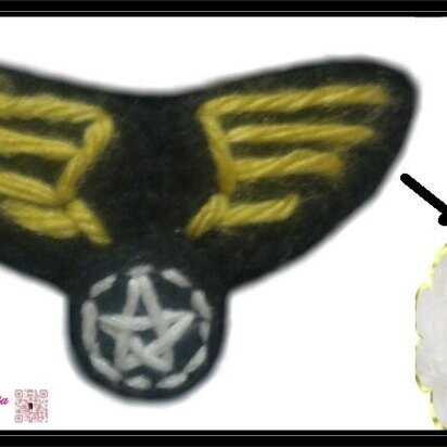 Crochet Applique Pattern Military Wings Badge Emblem