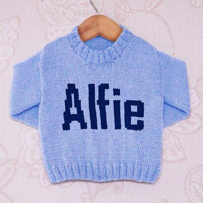 Intarsia - Alfie Moniker Chart - Childrens Sweater