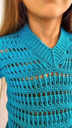 Crochet V-neck sweater