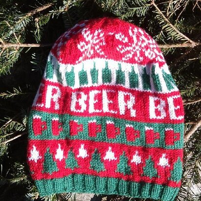 Ugly Christmas Beer Hat - knitting pattern