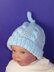 Baby Simple Cable Stitch Topknot Beanie Hat