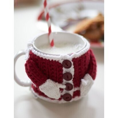 Santa's Mug Cozy in Bernat Super Value - knitting pattern