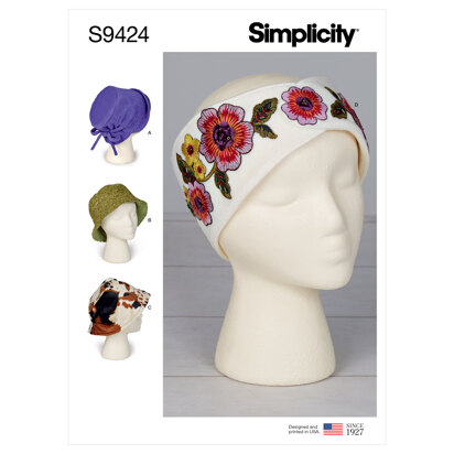 Simplicity Misses' Hats and Headband in Three Sizes S9424 - Sewing Pattern