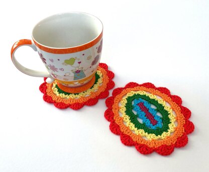 Rainbow oval coaster II by HueLaVive