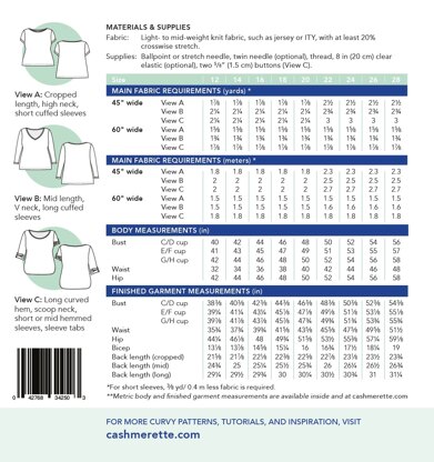 Cashmerette Concord T-Shirt 2201 - Paper Pattern, Size 12 - 28