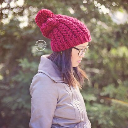 Knit Fishtail Slouch Beanie