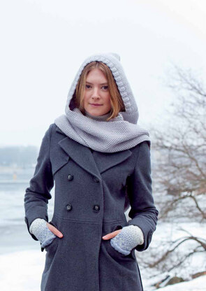 "Insvept Hood And Scarf" - Scarf Knitting Pattern For Women in MillaMia Naturally Soft Merino