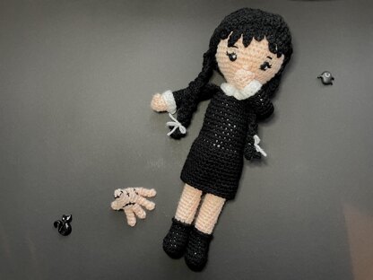 Wednesday amigurumi doll