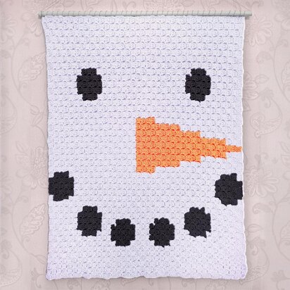 C2C - Snowman Face - Corner to Corner Blanket