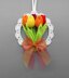 Small tulips hanging decoration for doors, walls & windows - easy from scraps of yarn