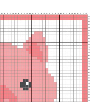 60x60 squares Pink Piggy Blanket Baby Room Decor C2C Crochet Pattern