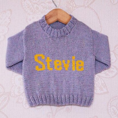 Intarsia - Stevie Moniker Chart - Childrens Sweater