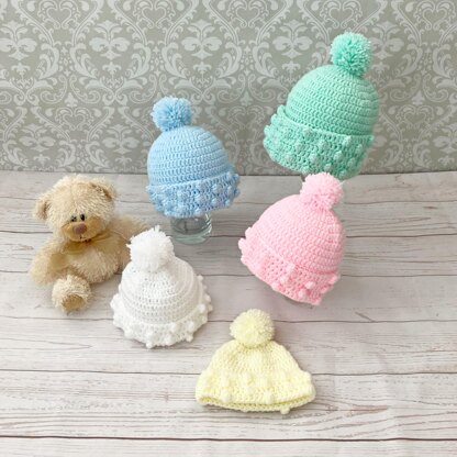 Baby Bobble Hat Crochet Pattern #01