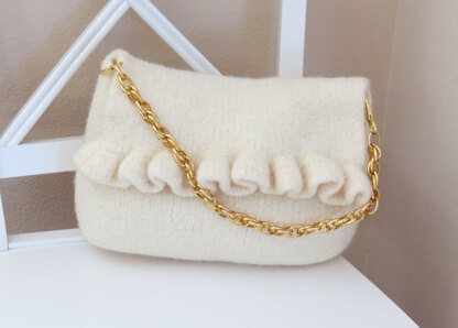 White Ruffle Purse