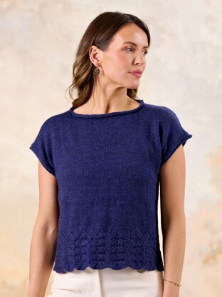 Athens Lace Hem Top in West Yorkshire Spinners Solstice 4ply - Downloadable PDF