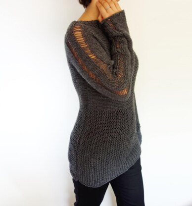 Slim Thumb Hole Sweater Knitting pattern by CamexiaDesigns | LoveCrafts