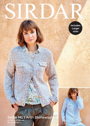 Jackets in Sirdar No.1 Aran Stonewash - 8270 - Downloadable PDF