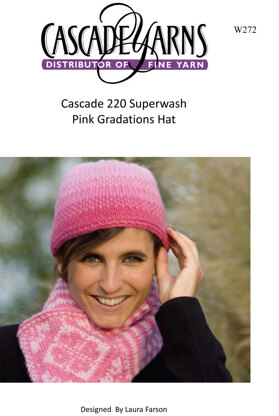 Pink Gradation Hat in Cascade 220 Superwash - W272