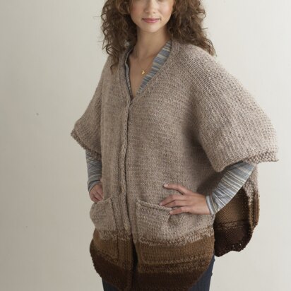 Over Easy Poncho in Lion Brand Wool-Ease - knitting pattern