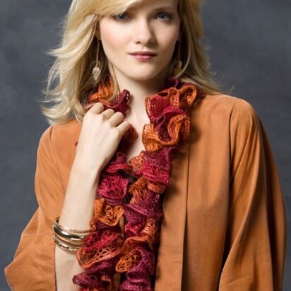 Frilly Crochet Scarf in Red Heart Boutique Sashay - LW2750