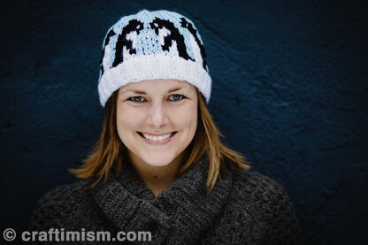 Penguin Patterned Knit Hat