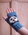 Panda Face fingerless gloves/mitts