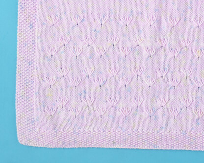 Rosy Garden Blanket - Free Afghan Knitting Pattern For Babies in Paintbox Yarns Baby DK Prints by Paintbox Yarns