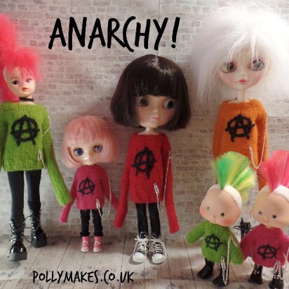 Anarchy boiled wool sweater for dolls