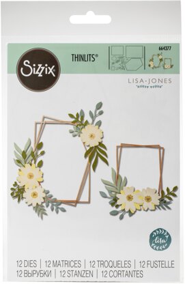 Sizzix Thinlits Dies By Lisa Jones 12/Pkg - Geo Floral Frame