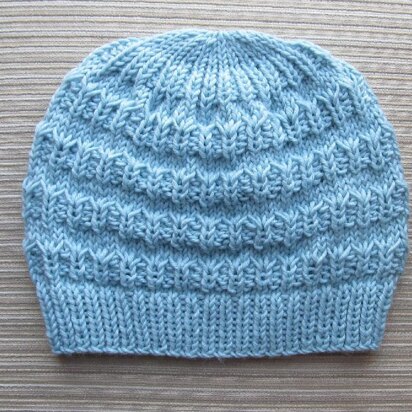 Blue Hat in Small Bouquets Stitch for a Lady