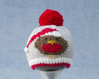 P149 Christmas Robin Hat Knitting Pattern