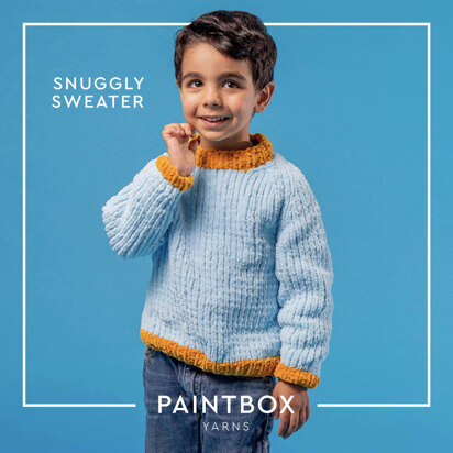 Snuggly Sweater - Free Jumper Knitting Pattern For Kids in Paintbox Yarns Chenille by Paintbox Yarns