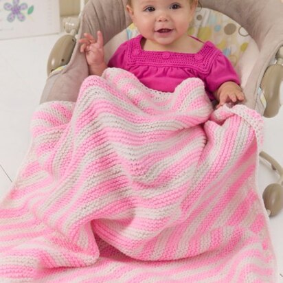 Peppermint Stripes Blanket in Red Heart Super Saver Economy Solids - LW1999