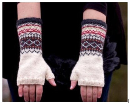 Folk Fingerless Mittens