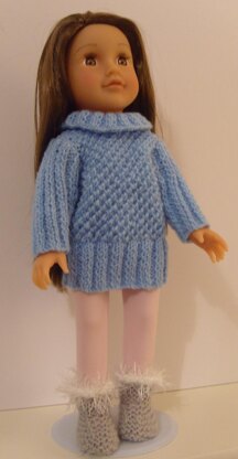 LC07 14 inch doll Houndstooth Sweater Dress