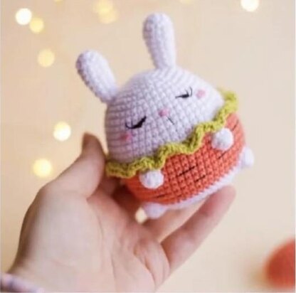 Cut Bunny in an Orange Dress Crochet Pattern