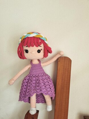 Crochet doll pattern, Jolie doll, amigurumi doll pattern