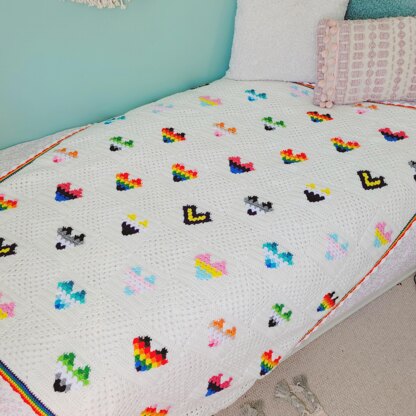 Granny Hearts Pride Blanket - UK Terms