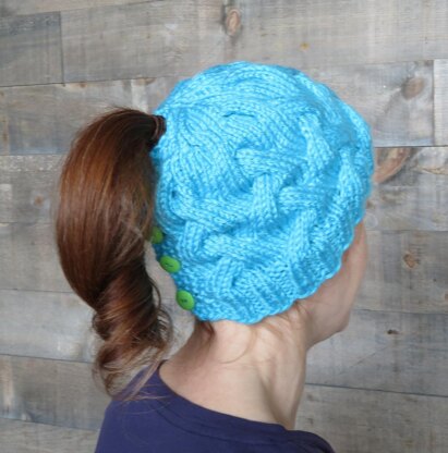 Cozy Cables Ponytail Hat